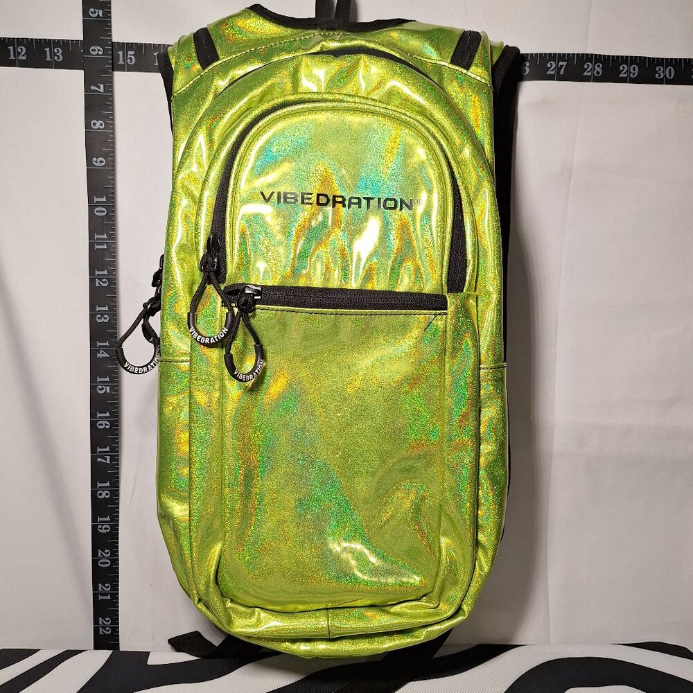 Vibedration Hydration Backpack w/o bladder - Holographic - Yellow Green - Used